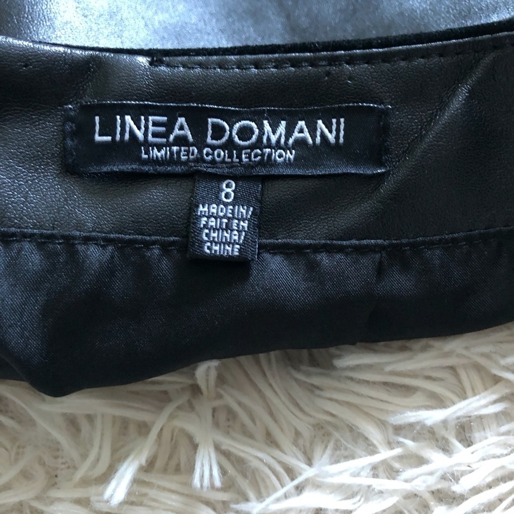 Linea Domani Genuine Leather A-Line Skirt - Picture 5 of 6